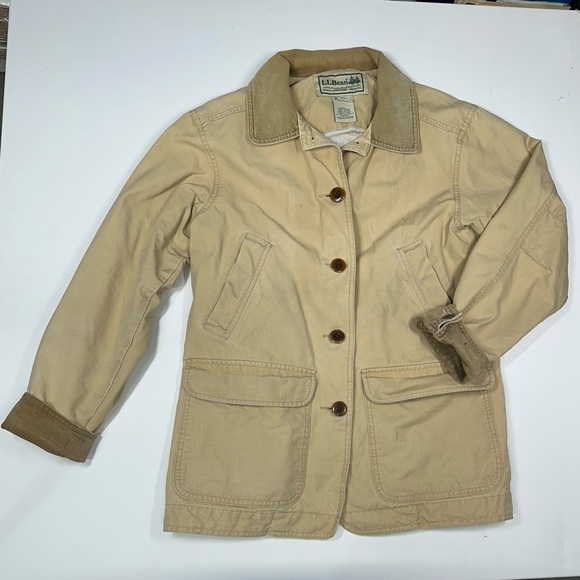 L.L. Bean Jackets & Blazers - Vintage 90s LL Bean Barn Coat Size S Pet Tan Brown Worn Chore Work Jacket As Is*